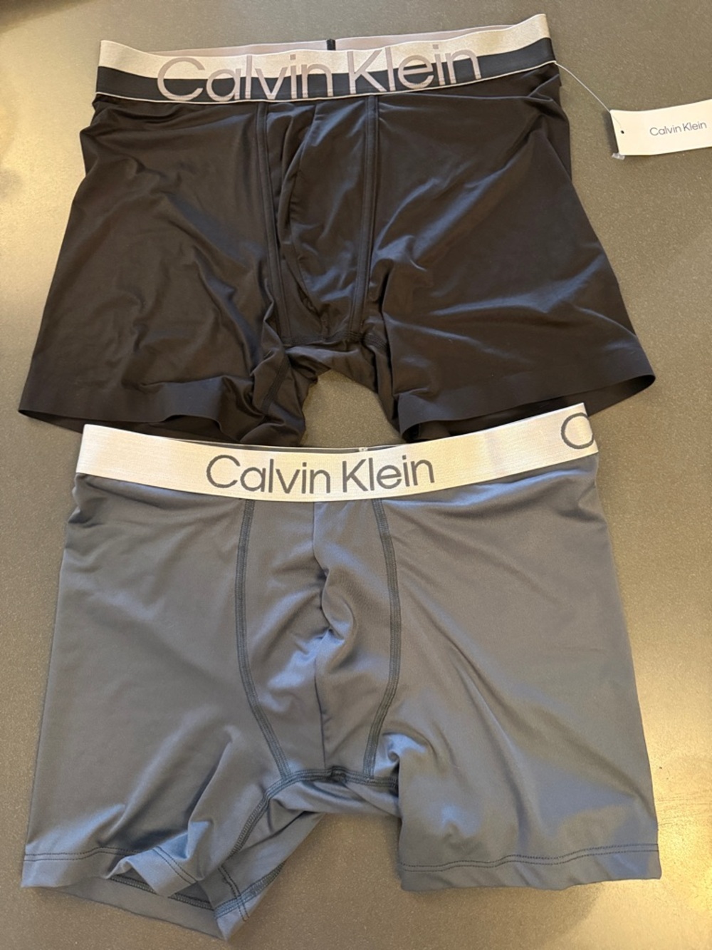 New Calvin Klein Men's Performance Boxer Briefs - Black & Gray. Microfiber